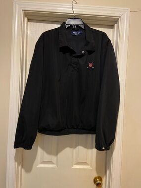 Polo by Ralph Lauren Black Pullover with Red Crest Patch